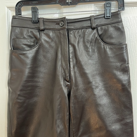 Dolce & Gabbana Dark Brown Leather Pants  Size S - Picture 2 of 6